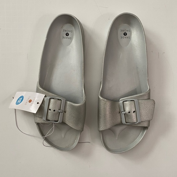 Shade & Shore Women Megan EVA Single Band Slide Sandals Shade & Shore Silver 12 - Picture 2 of 9